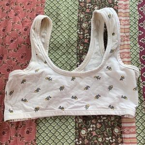ARQ Wide Strap Bra Large Yellow Calico